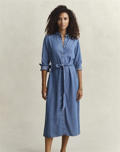 Gant - Chambray Skjorte Kjole - Light Indigo